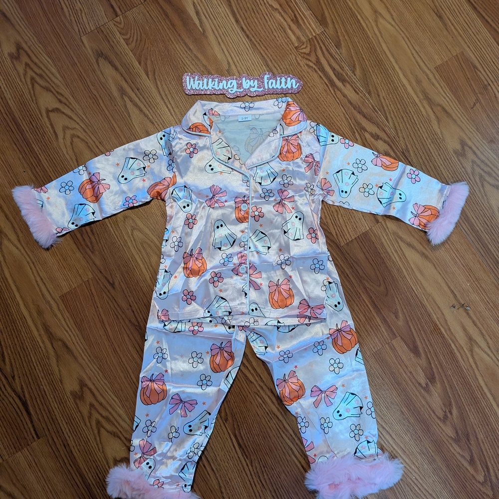 Boutique 9 Kids Pajama Set - Pink and Orange Delight